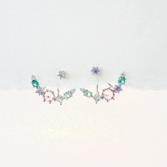 Silver Frosty Lavender Earrings