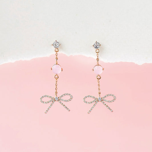 Rose Gold Sweet Ribbon Earrings