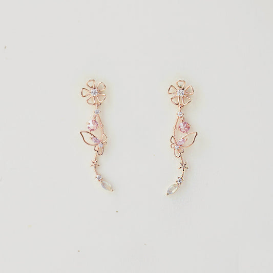 Rose Gold Astilbe Earrings