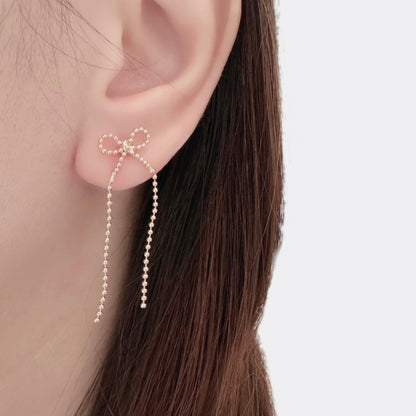 Rose Gold Minimalist Ribbon Earrings