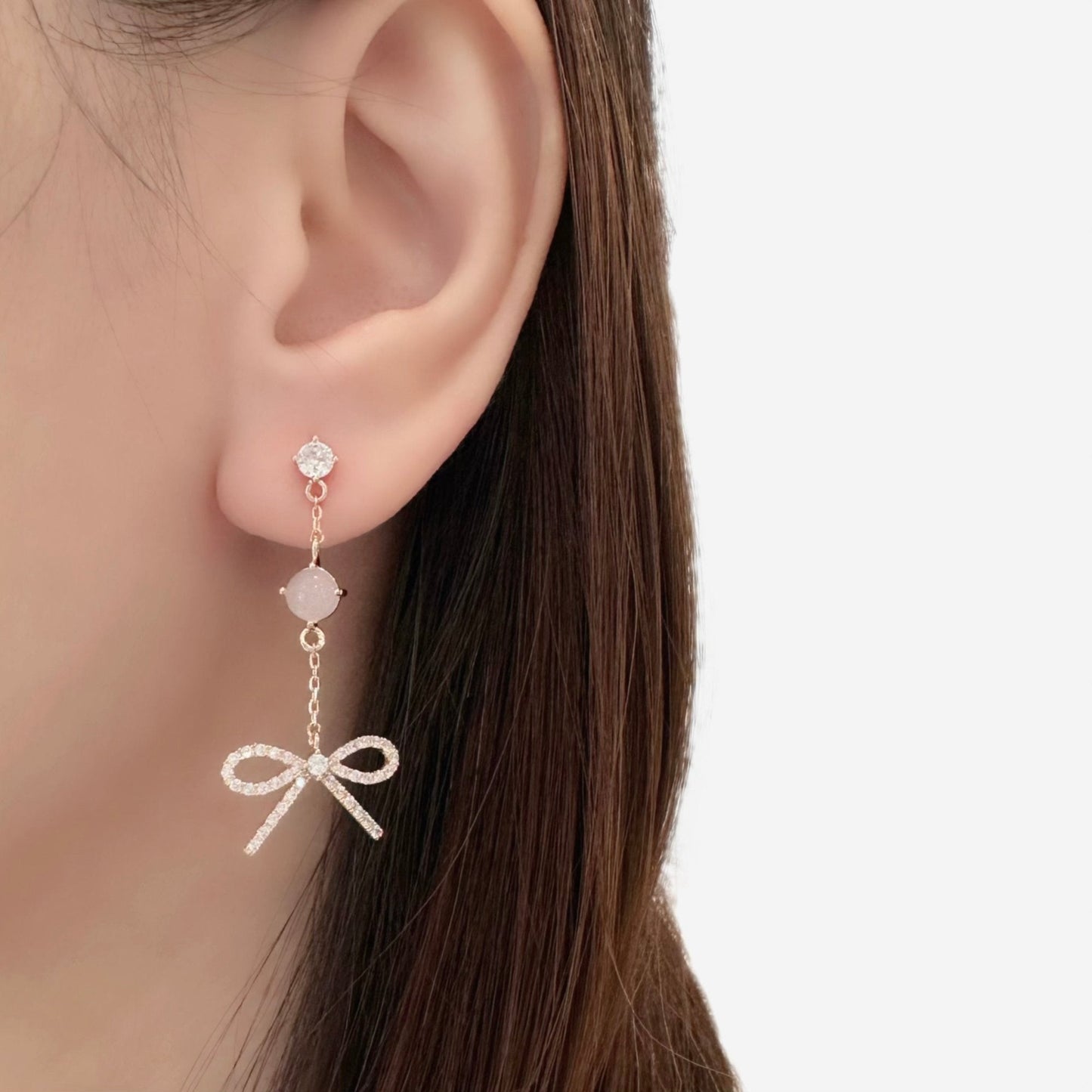 Rose Gold Sweet Ribbon Earrings