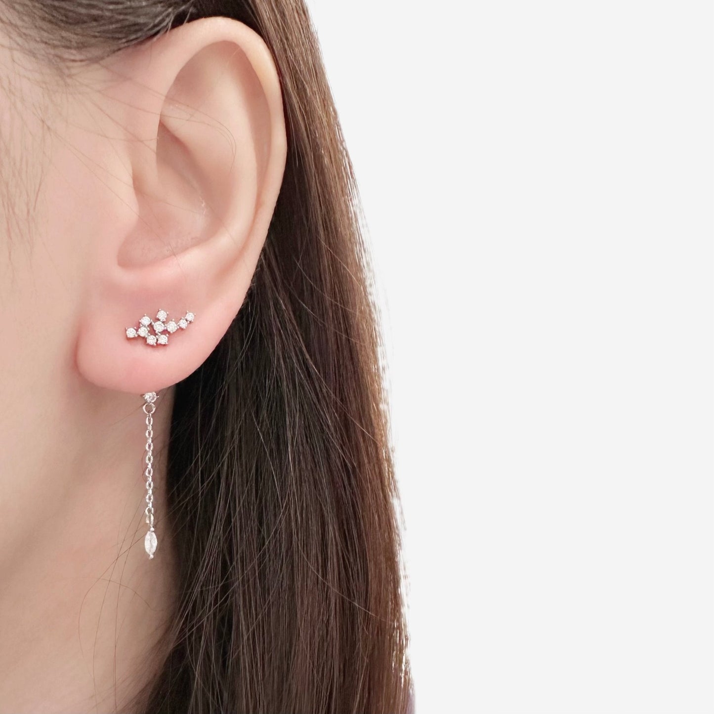 Silver Azami Earrings