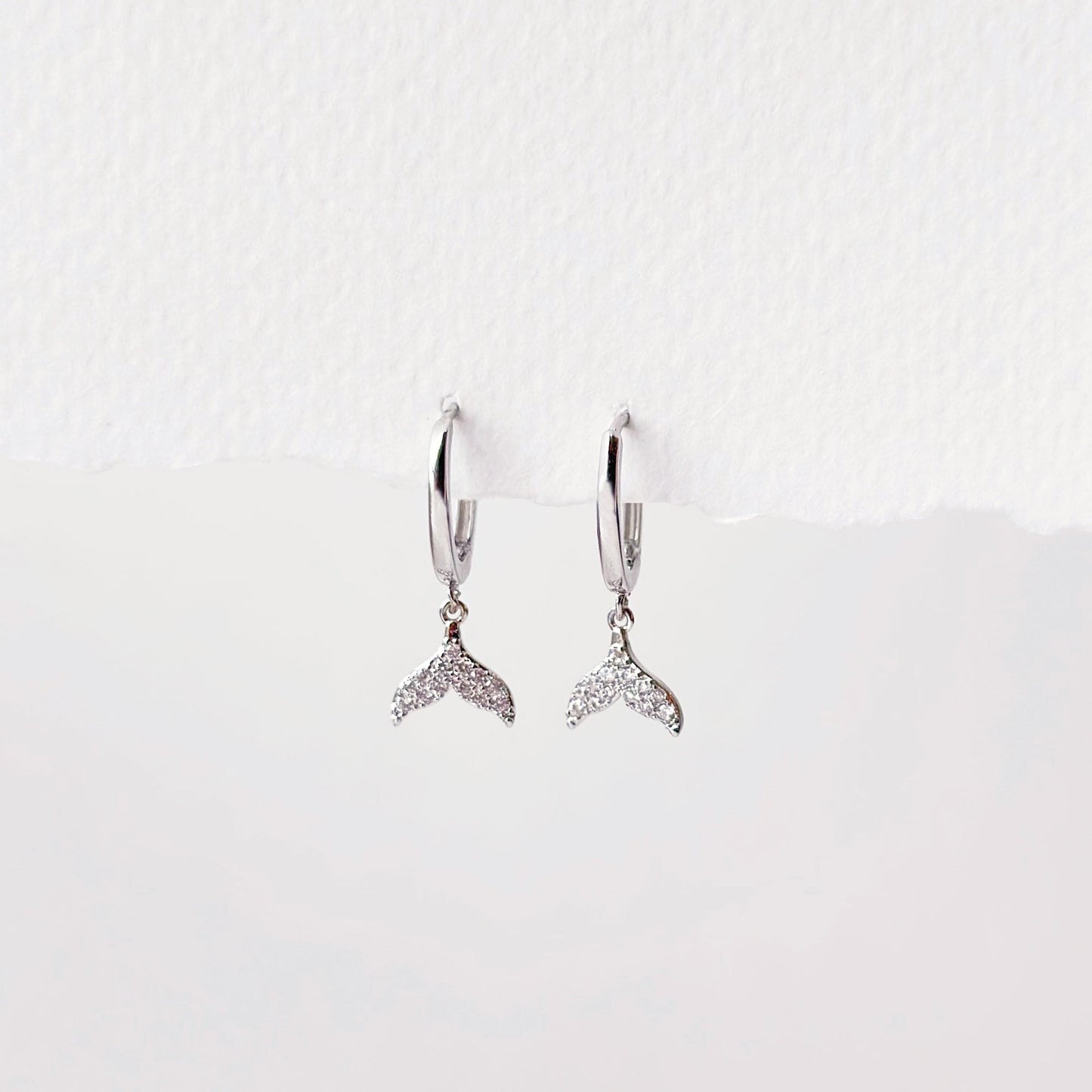 Whale Tail Huggie Hoop Earrings