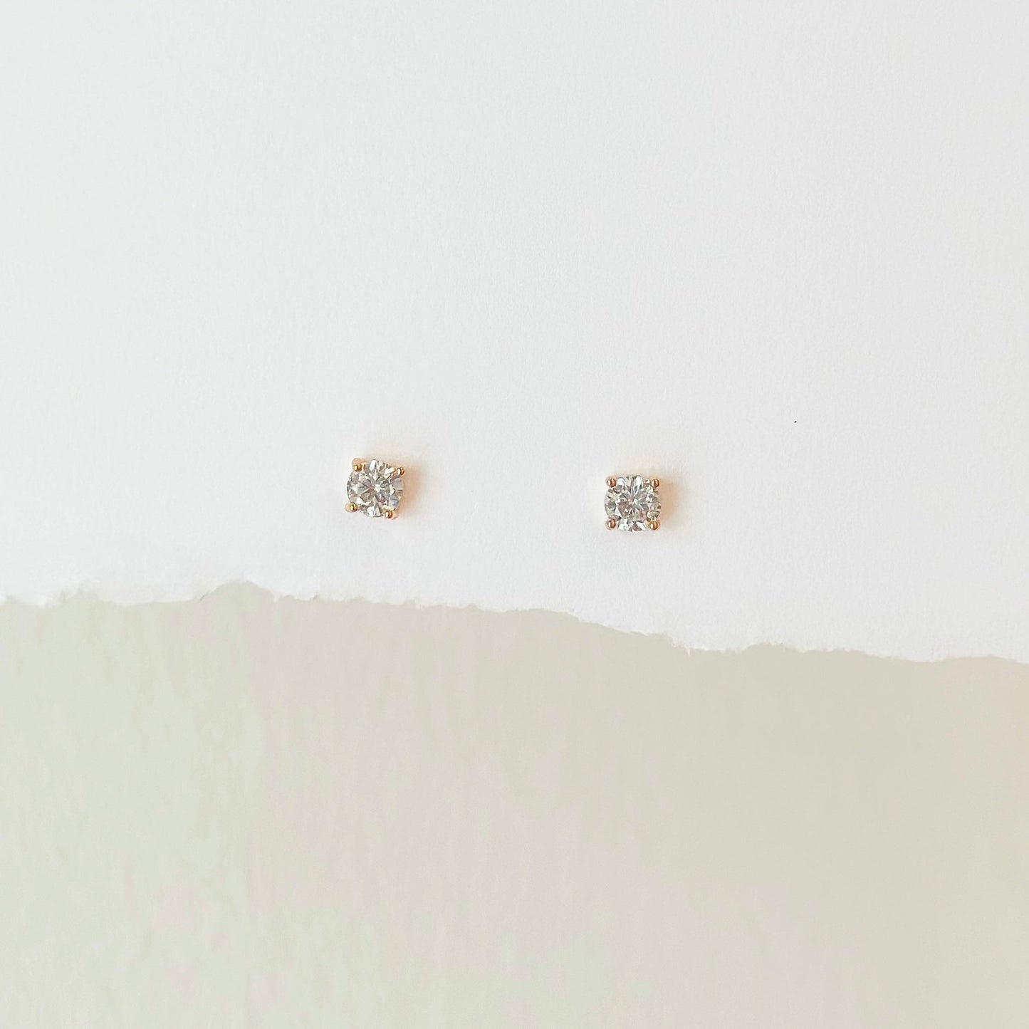 4 Prong Solitaire Diamond Earrings