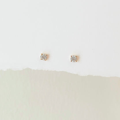 4 Prong Solitaire Diamond Earrings