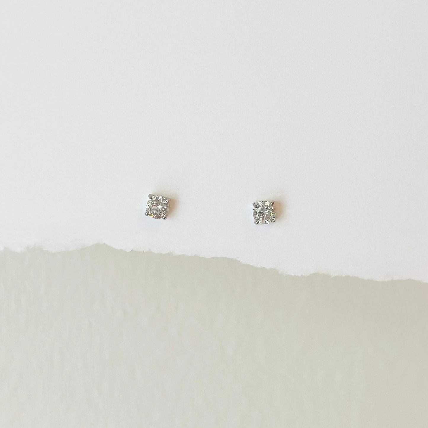 4 Prong Solitaire Diamond Earrings