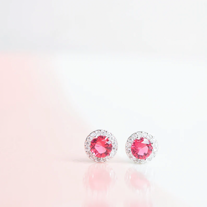 Ruby Solitaire Diamond Earrings